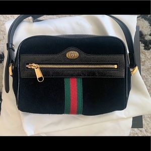 Gucci Ophedia mini bag crossbody in black suede